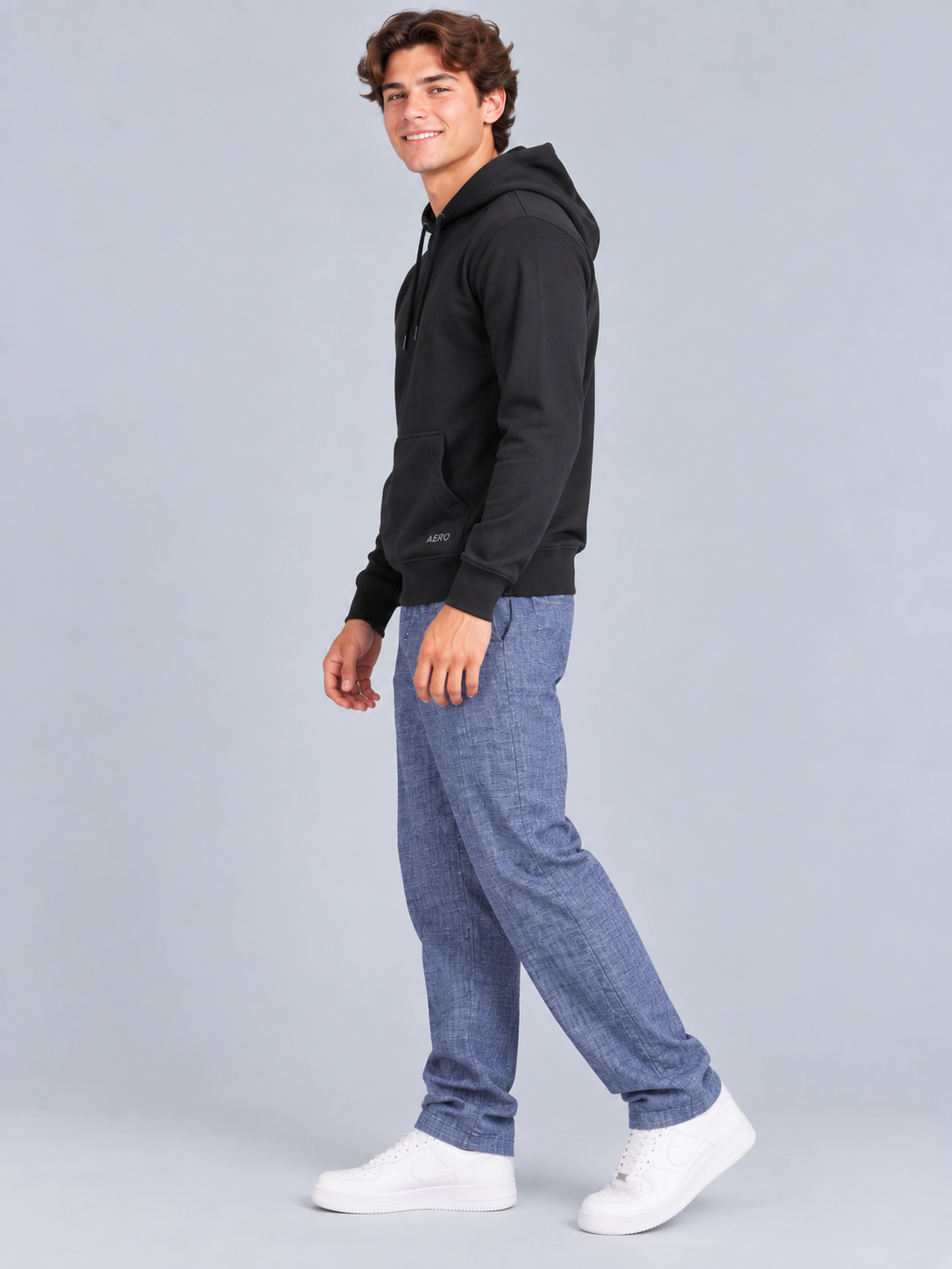 Buzo Para Hombre Aero Guys Popover Hoodies Dark Black 1743