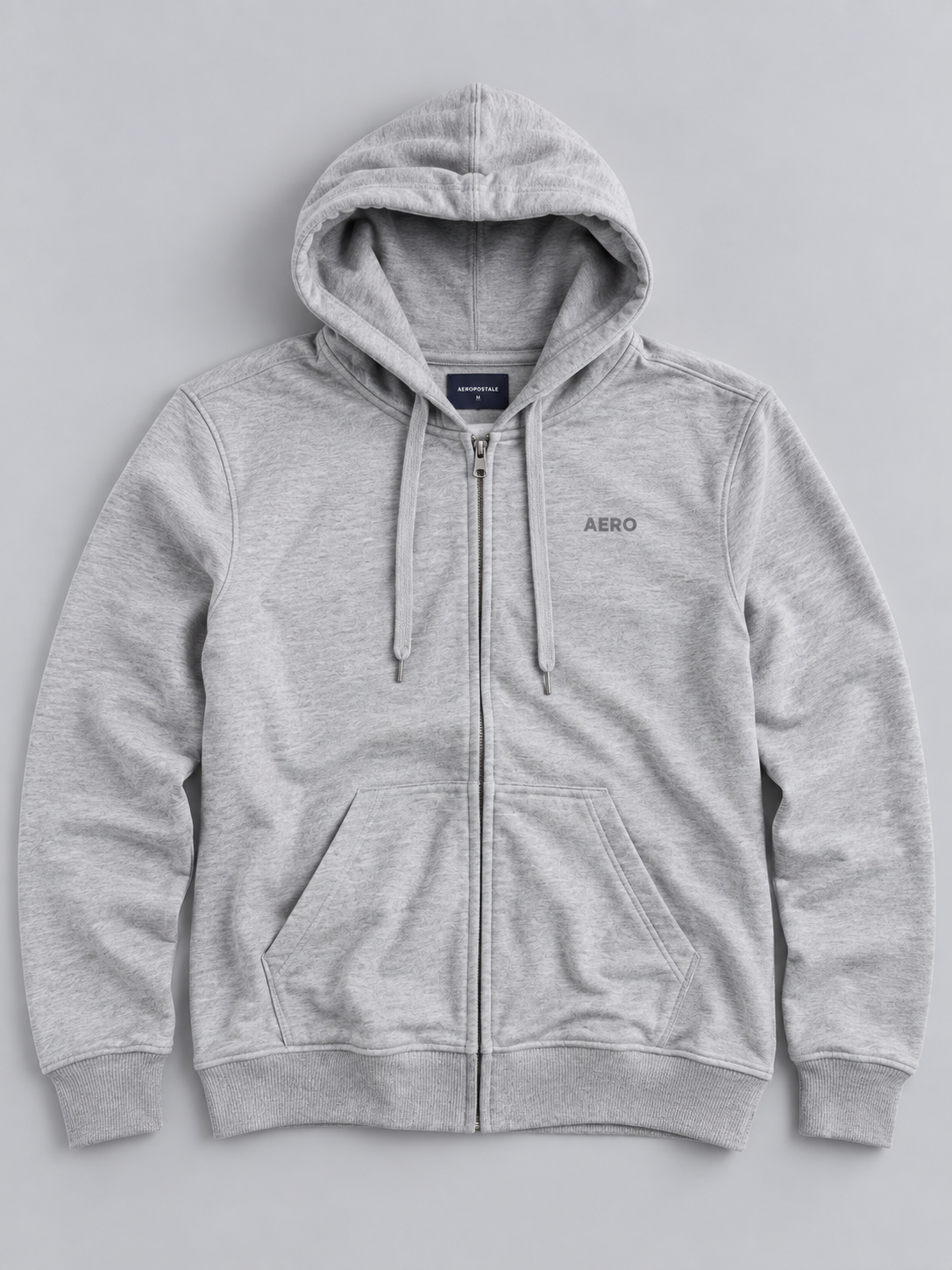 Buzo Para Hombre Aero Guys Full Zip Hoodies Light Heather Grey  5018