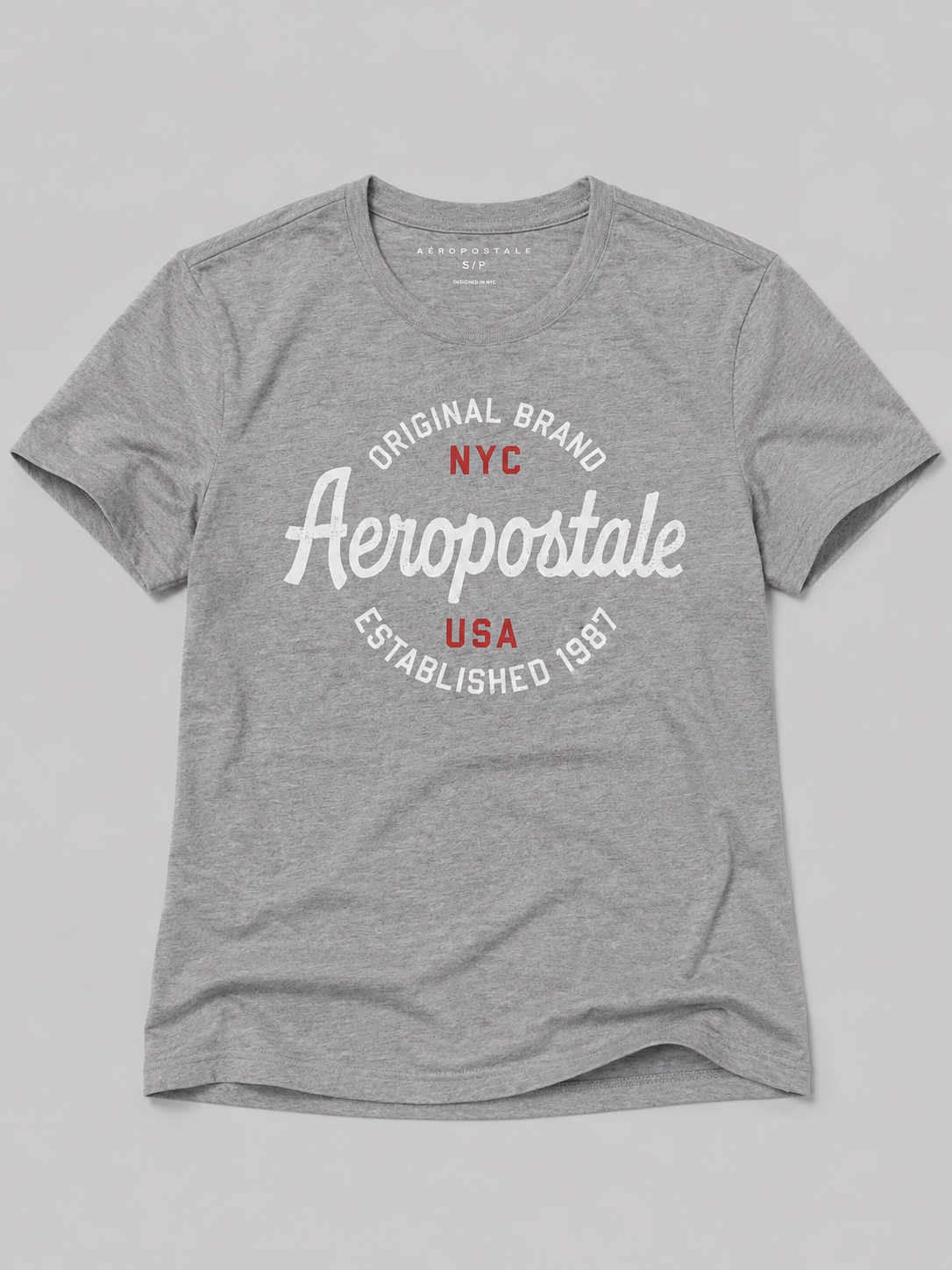 Camiseta Para Hombre Aero Level 1 Graphic Tees Light Heather Grey 7114