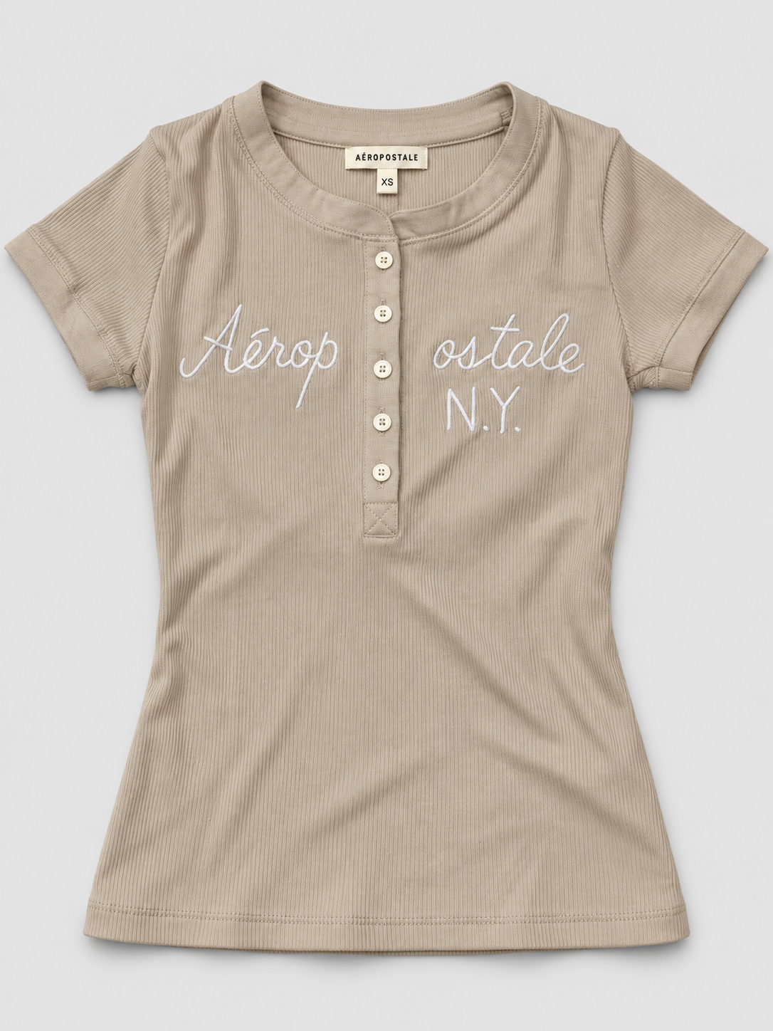 Camiseta Para Mujer Aero Girls Ss Henley Egret 4775
