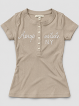 Camiseta Para Mujer Aero Girls Ss Henley Egret 4775