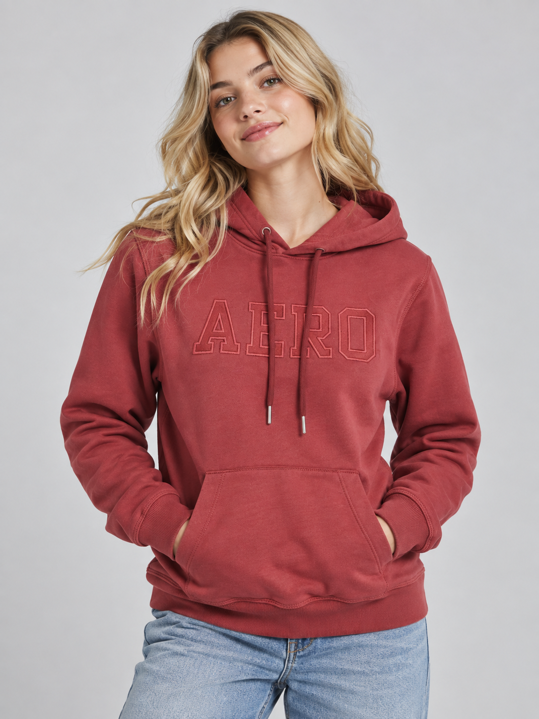 Buzo Para Mujer Aero Girls Fleece Pop Over Pomegranate 4179