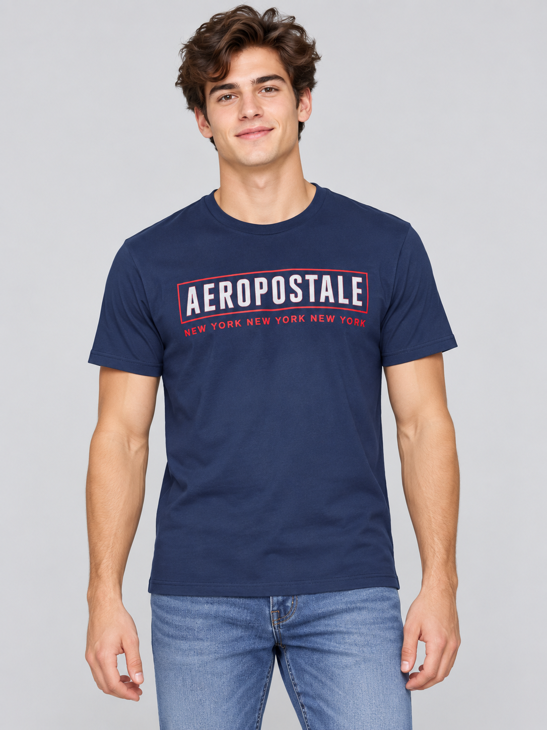 Camiseta Para Hombre Aero Level 2 Graphic Tees Cadet Navy 6276
