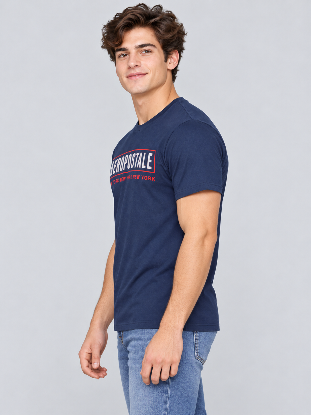 Camiseta Para Hombre Aero Level 2 Graphic Tees Cadet Navy 6276