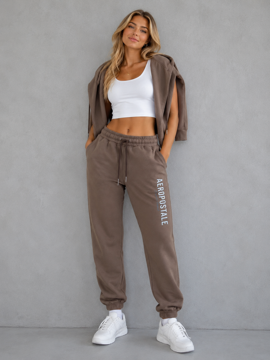 Jogger Para Mujer Aero Girls Knit Pants Hot Chocolate 3575