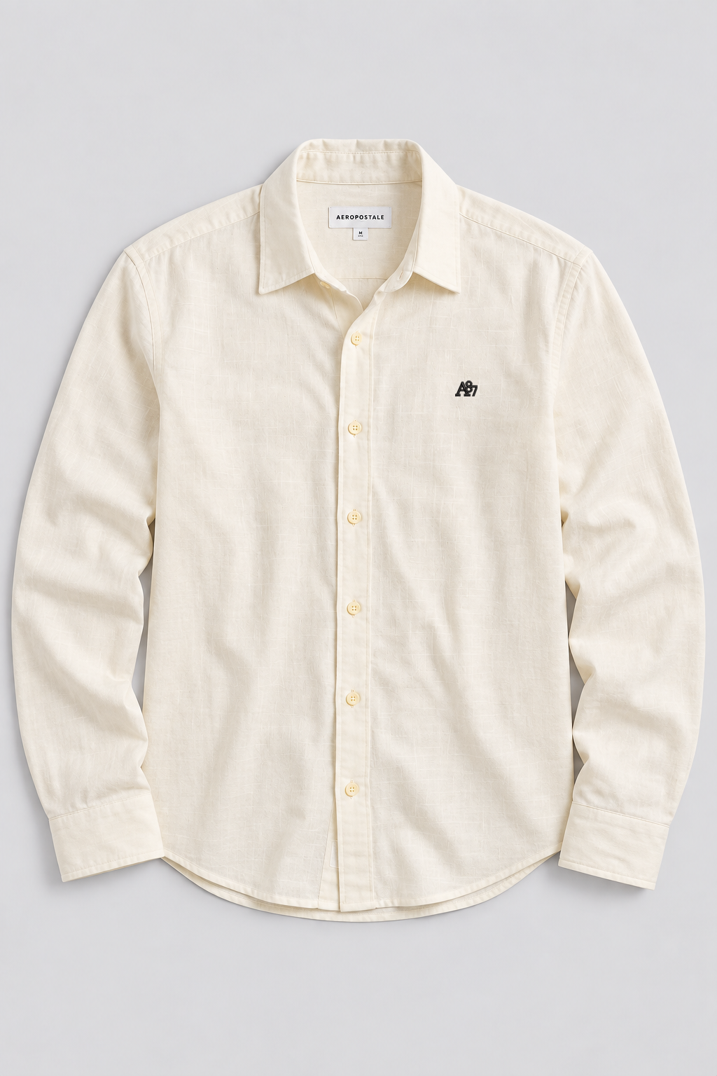 Camisa Para Hombre Aero Guys LS Woven Shirts Egret 8771