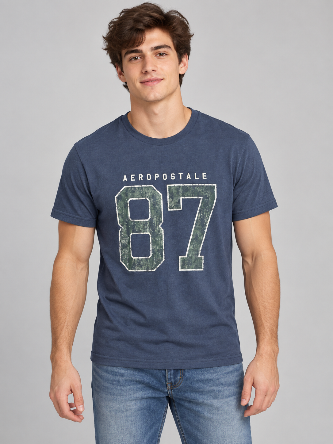 Camiseta Para Hombre Aero Level 2 Graphic Tees Cadet Navy 6279