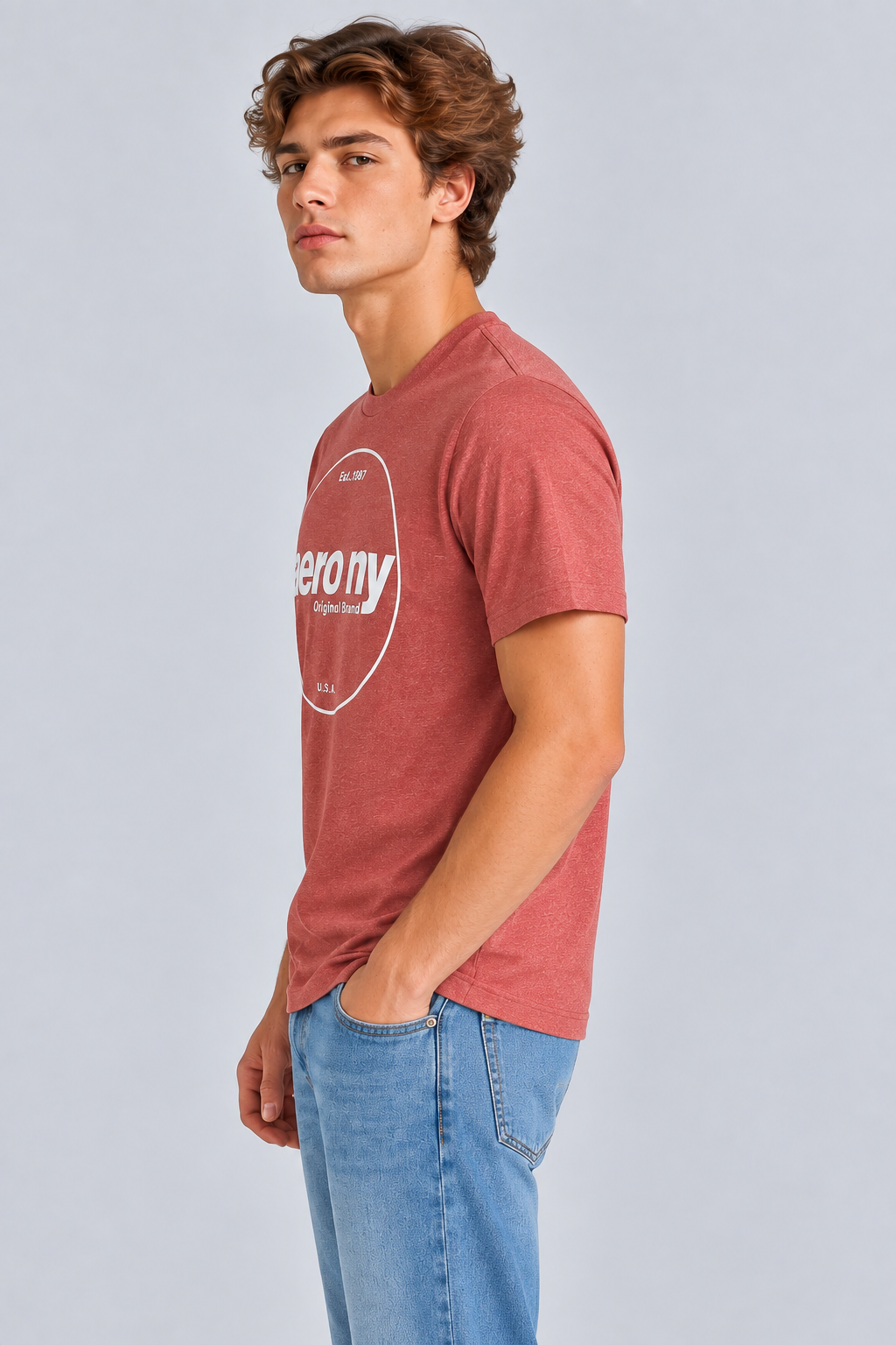 Camiseta Para Hombre Aero Level 2 Graphic Tees Earth Red 6128