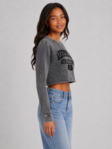 Buzo Para Mujer Aero Girls Fleece Crew Smoked Pearl 3470