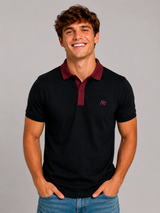 Camiseta Polo Aero Guys SS Novelty Polo Dark Black 2213