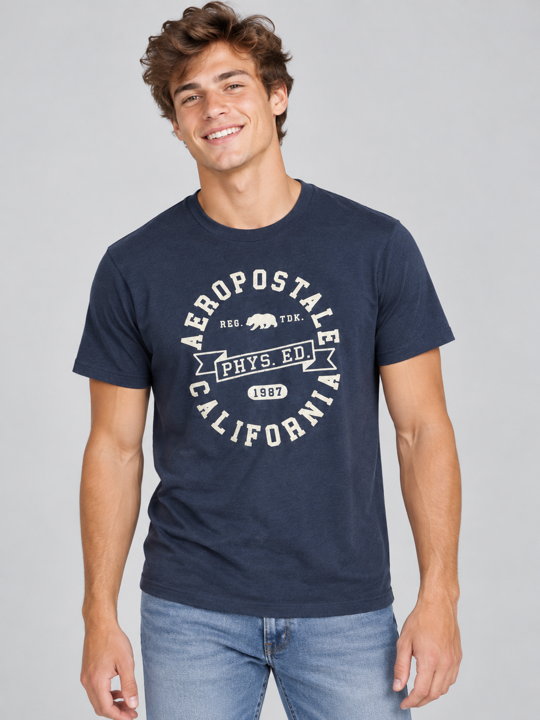 Camiseta Para Hombre Aero Level 2 Graphic Teescadet Navy 6249