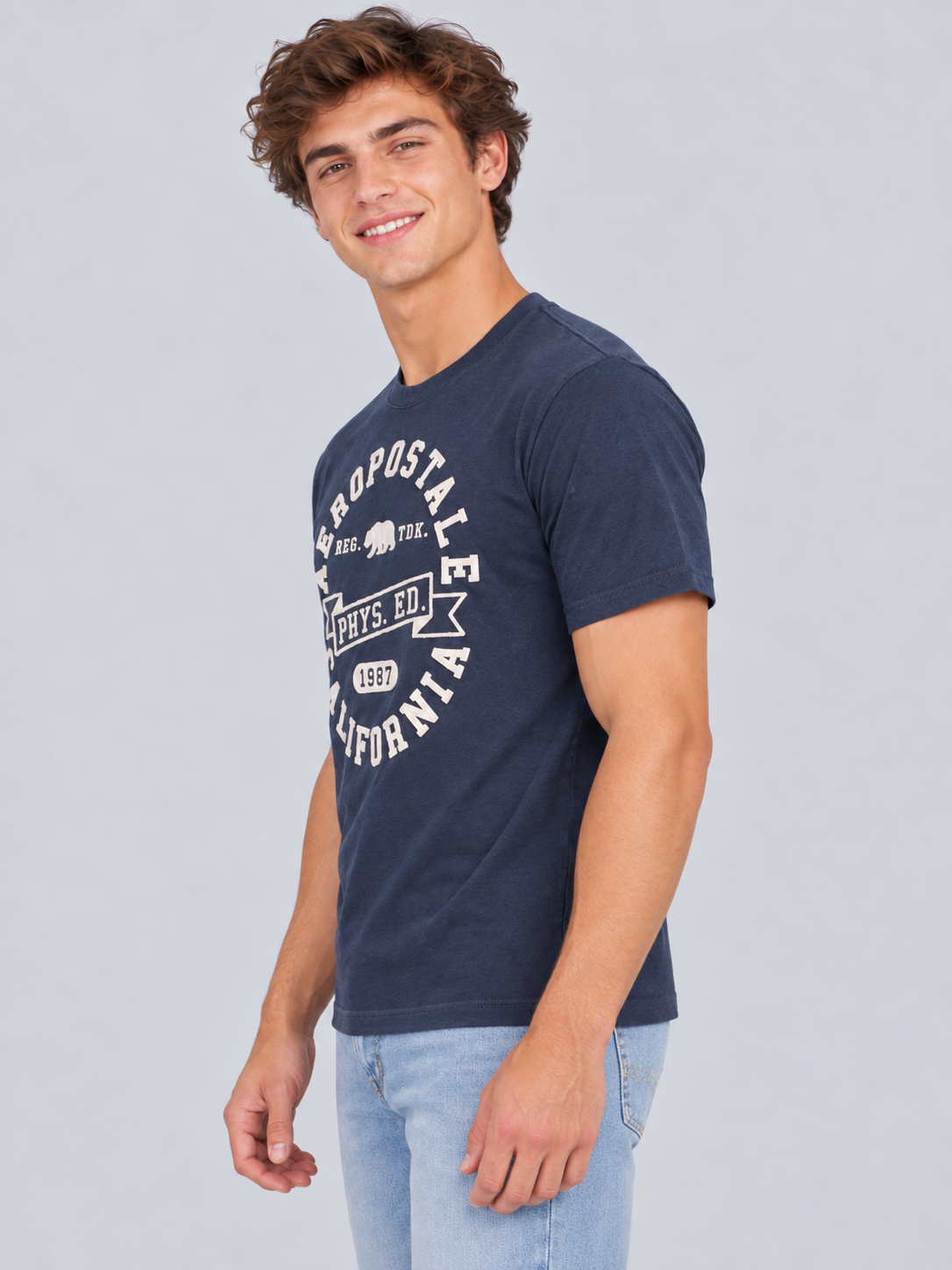 Camiseta Para Hombre Aero Level 2 Graphic Tees Cadet Navy 6249