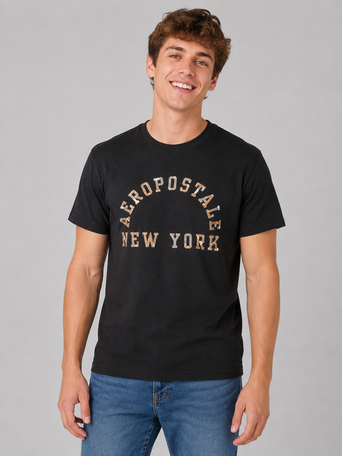 Camiseta Para Hombre Aero Level 1 Graphic Tees Dark Black 6212