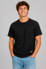 Camiseta Para Hombre Aero BC SS Knits Dark Black 2247