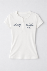 Camiseta para Mujer Aero Girls SS Henley Birch Slim 4775