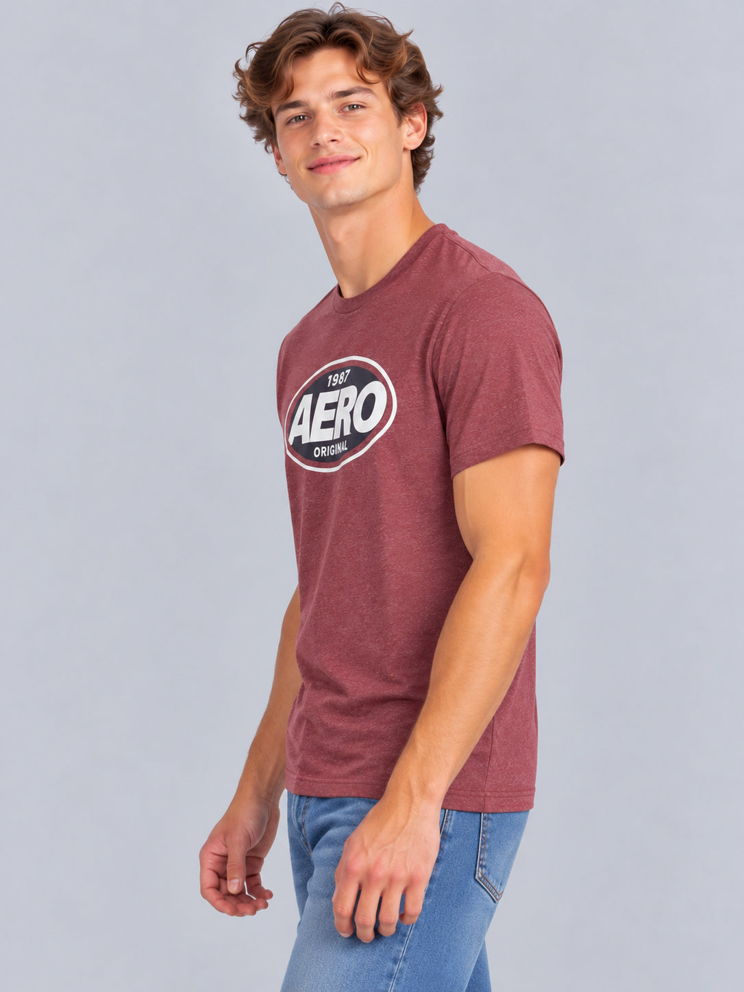 Camiseta Para Hombre  Aero Level 1 Graphic Tees Pomegranate 4463