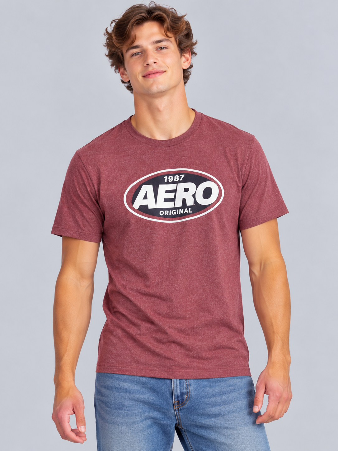 Camiseta Para Hombre  Aero Level 1 Graphic Tees Pomegranate 4463