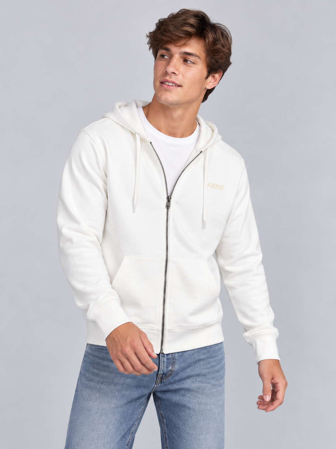 Buzo Para Hombre Aero Guys Full Zip Hoodies Tofu 5018