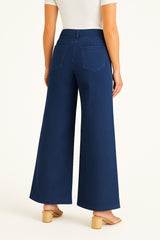 Jean Para Mujer Aero Girls  Denim Fashion Wide Leg Dark Wash 9989
