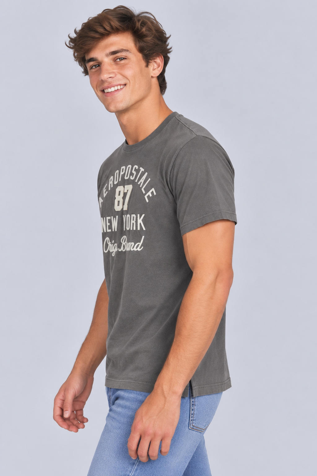 Camiseta Para Hombre Aero Level 2 Graphic Tees Smoked Pearl 6295