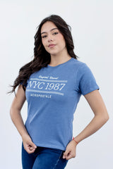 Camiseta Para Mujer Azul Aero Graphic Level 1