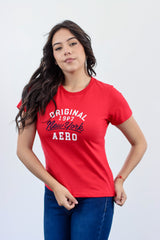 Camiseta Para Mujer Roja Aero Graphic Level 2 6604