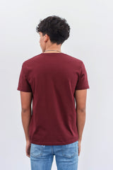 Camiseta Basica Para Hombre Vino Tinto Aero Guys Ss Tees  4240