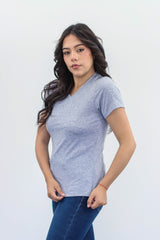 Camiseta Basica Para Mujer Gris Aero Girls Solid Ss 4208