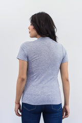 Camiseta Basica Para Mujer Gris Aero Girls Solid Ss 4208