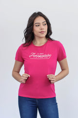 Camiseta Para Mujer Fucsia Aero Graphic Level 2 6616