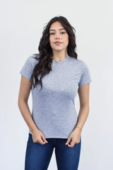 Camiseta  Basica Para Mujer  Gris Aero Girls Solid Ss 4204