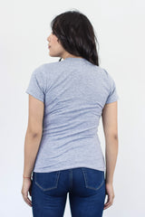 Camiseta  Basica Para Mujer  Gris Aero Girls Solid Ss 4204