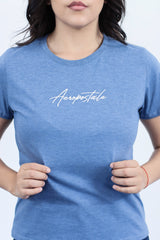 Camiseta Para Mujer Azul Aero Graphic Level 1 5830