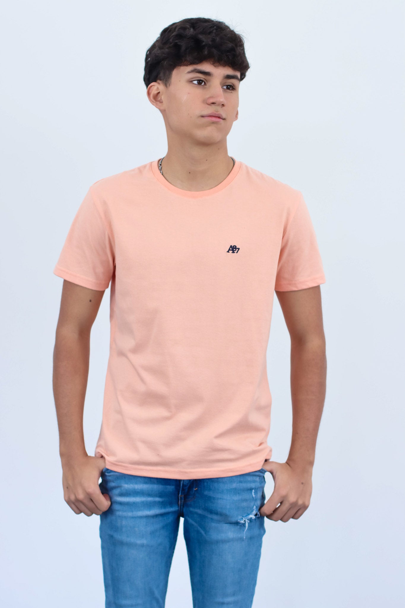 Camiseta Basica Para Hombre Naranjada Aero Guys Ss Tees 4240