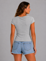Top Para Mujer Aero Girls Fashion SS Light Heather Grey 2366