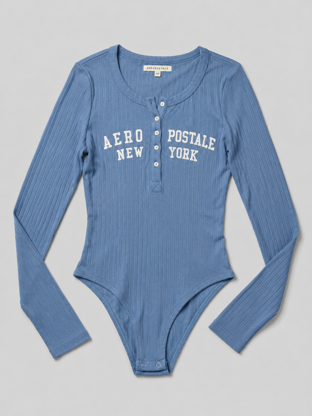 Top Para Mujer Aero Girls LS Henley Suede Blue Body 7003