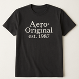 Camiseta Para Hombre Aero Level 1 Graphic Tees Dark Black 5881