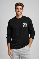 Buzo Para Hombre Aero Guys LS Tees Dark Black 2186