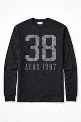 Buzo Para Hombre Aero Guys Popover Crew Neck Dark Black 2189