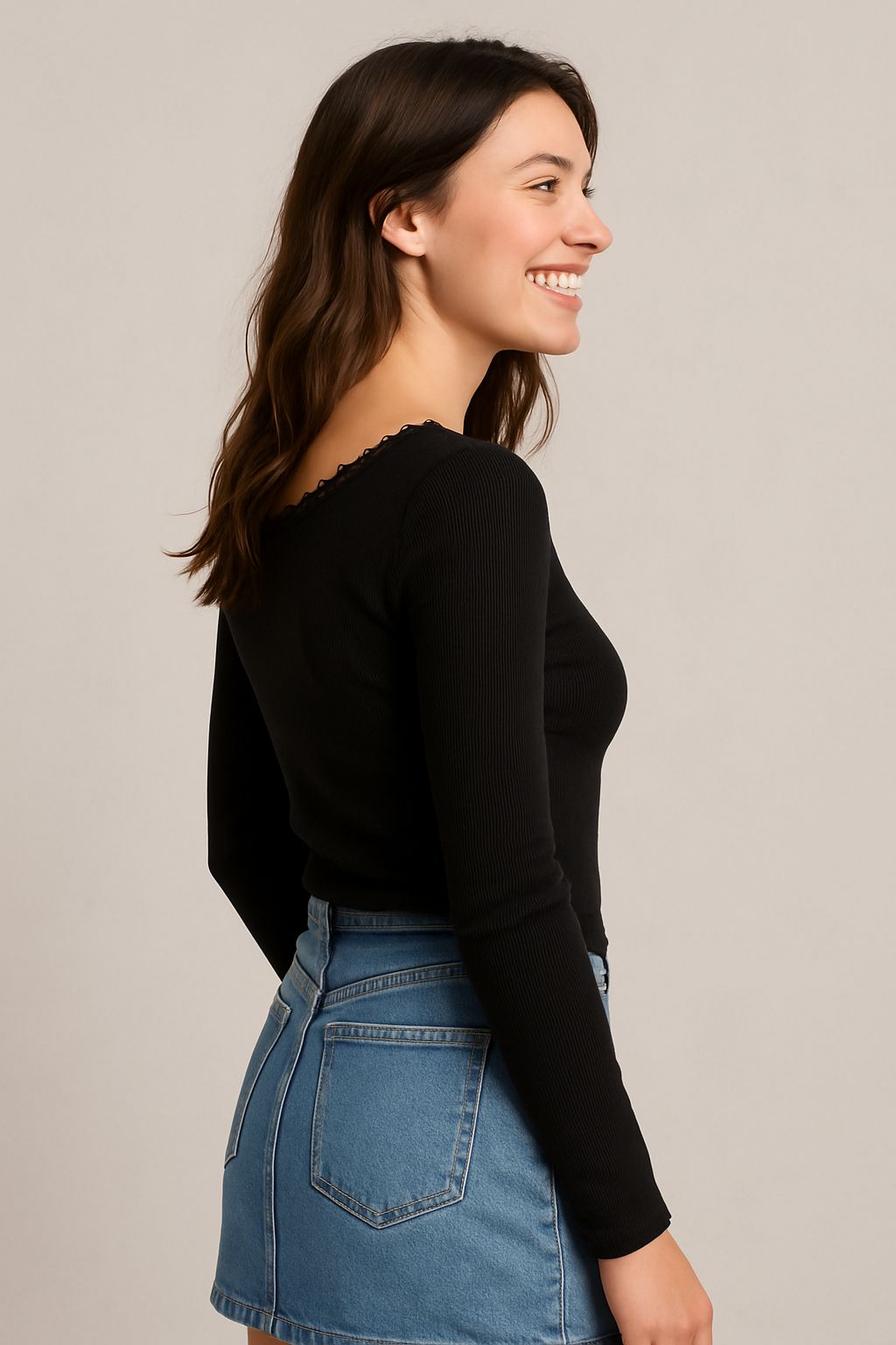 Buzo Para Mujer Aero Girls LS Fashion Top Dark Black 1284