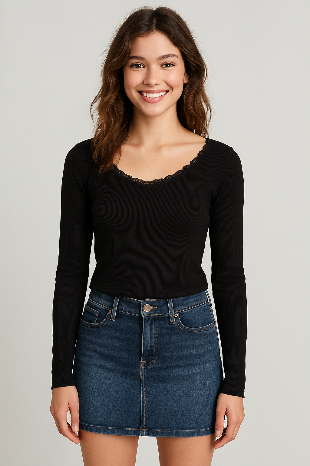 Buzo Para Mujer Aero Girls LS Fashion Top Dark Black 1284