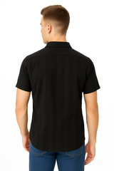Camisa Para Hombre Aero Guys SS Woven Shirts Dark Black 9859