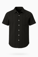 Camisa Para Hombre Aero Guys SS Woven Shirts Dark Black 9859