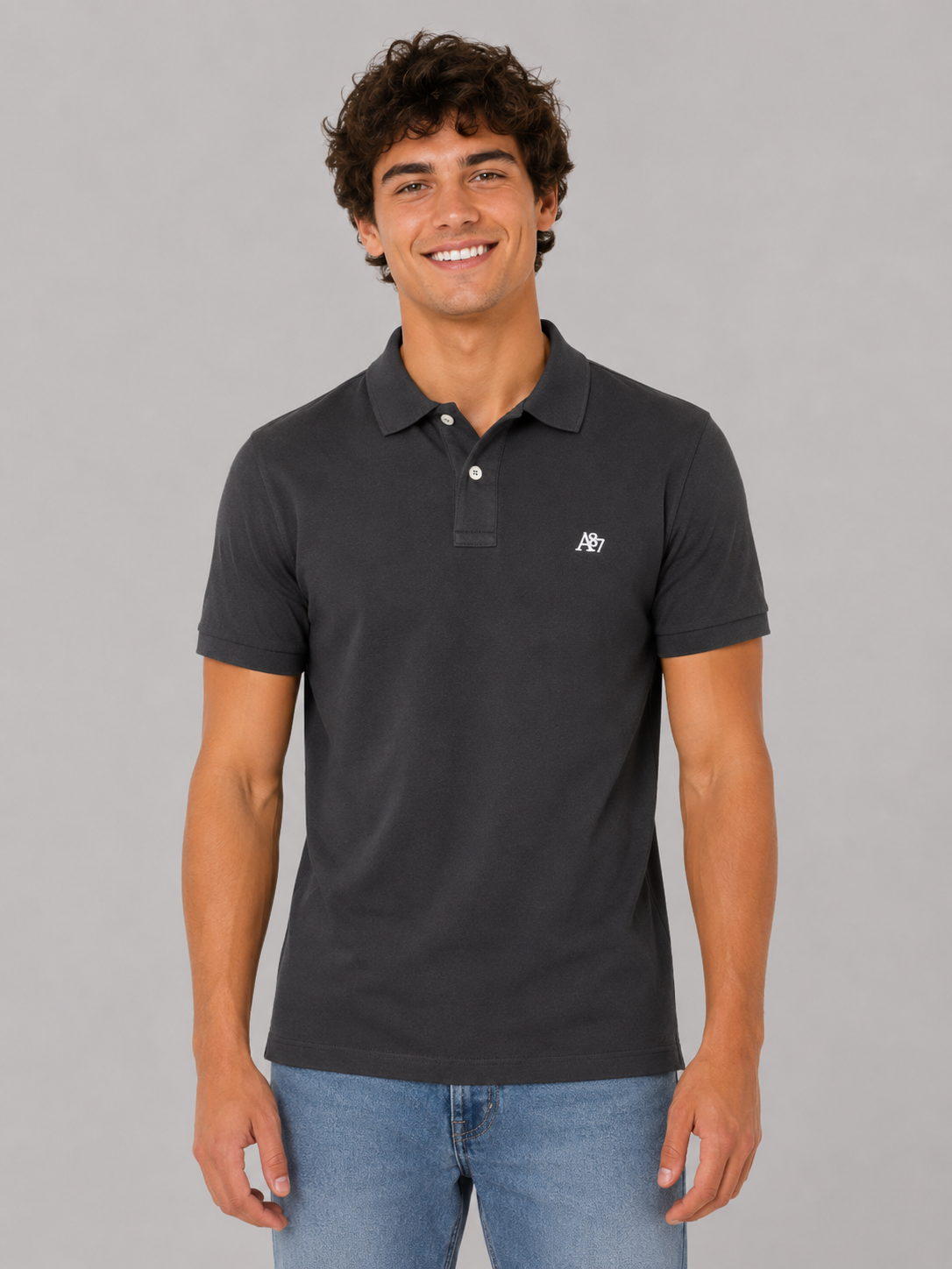 Camiseta Polo Aero Guys SS Solid Polo Dark Black 7907