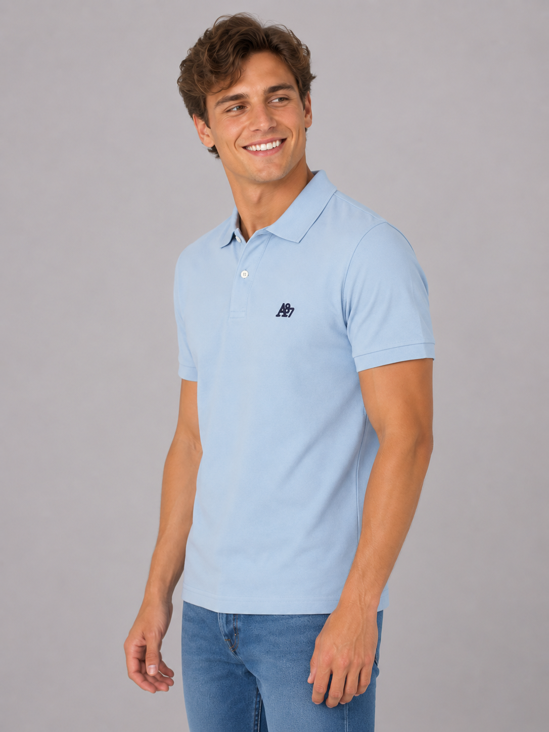 Camiseta Polo Aero Guys SS Solid Polo Kentucky Blue 7907