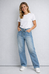 Jean Para Mujer Aero Girls Denim Fashion Medium Wash Baggy 4088