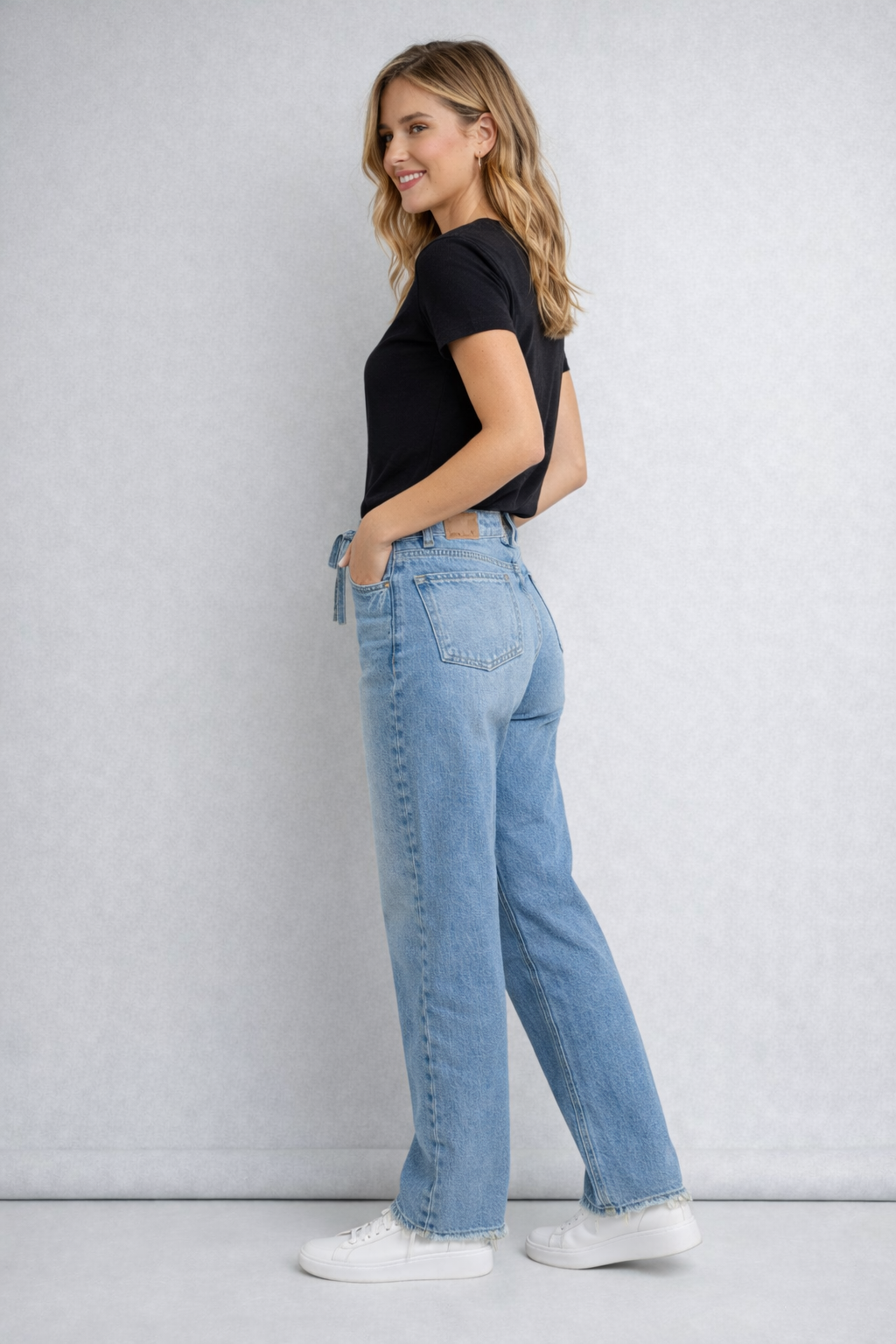 Jean Para Mujer Aero Girls Denim Fashion Medium Wash Baggy 3396