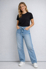 Jean Para Mujer Aero Girls Denim Fashion Medium Wash Baggy 3396