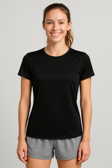Camiseta para Mujer Aero Active SS Tees Dark Black UPF50 1047 (Protección Uv y Secado rápido)