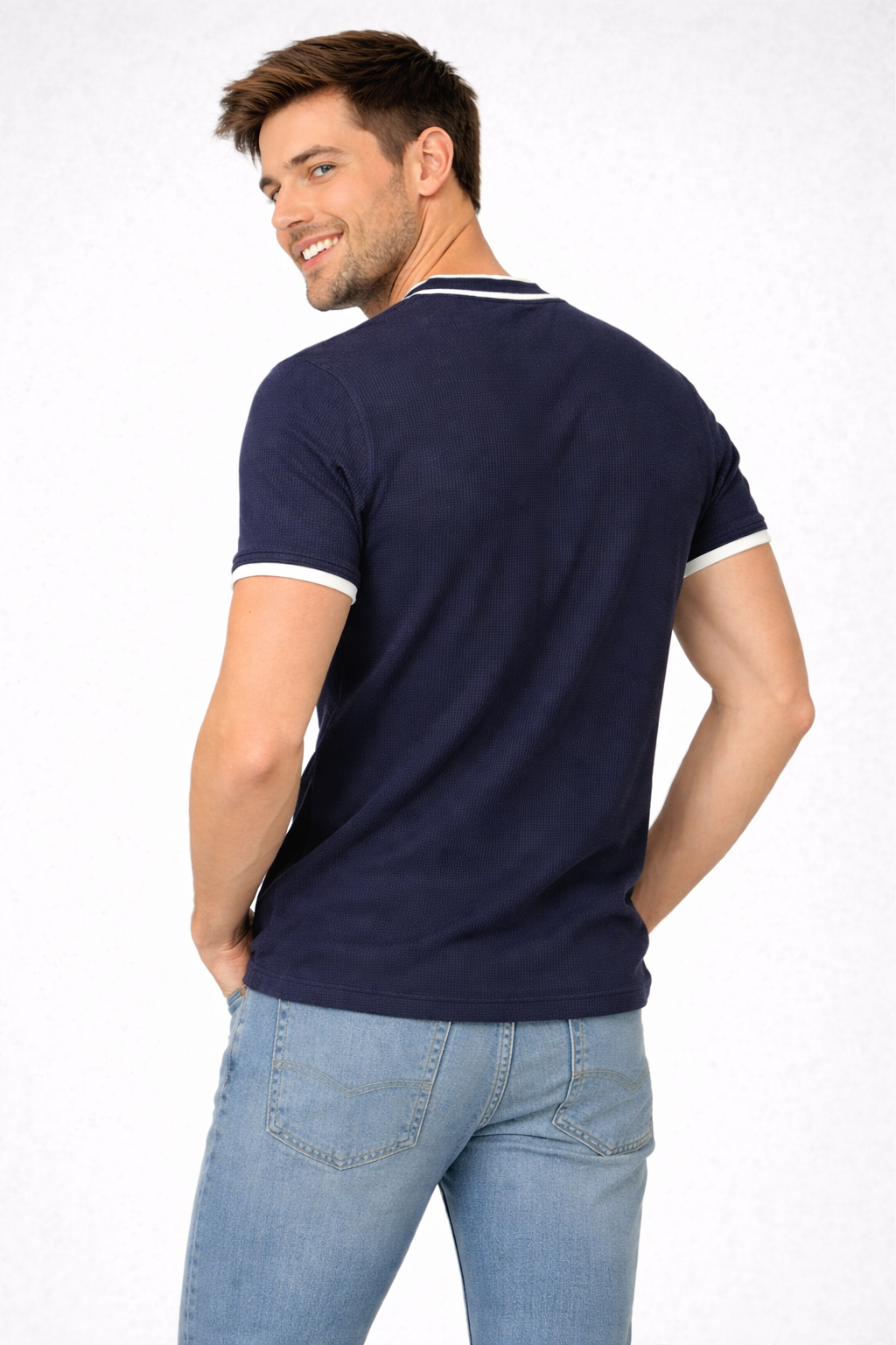 Camiseta Para Hombre Aero BC SS Knits Cadet Navy 2206